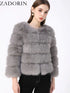 Elegant Faux Fur Coat in Black and White for Women