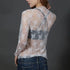 Lace Bottomed Long Sleeve Blouse Top