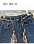 Wide Leg Denim Jeans with Scarf Belt