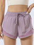 Women's Double Layered Quick-Dry Athletic Shorts, Anti-lighting Loose Fit for Outdoor Running and Fitness