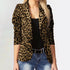ZANZEA Leopard Print Lightweight Blazer for Women