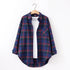 Plaid Flannel Shirt for Women - Casual Long Sleeve Top