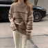 Women's Striped O-Neck Knitted Pullover Sweater