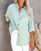 Women's Long Sleeve Collared Button Down Blouse
