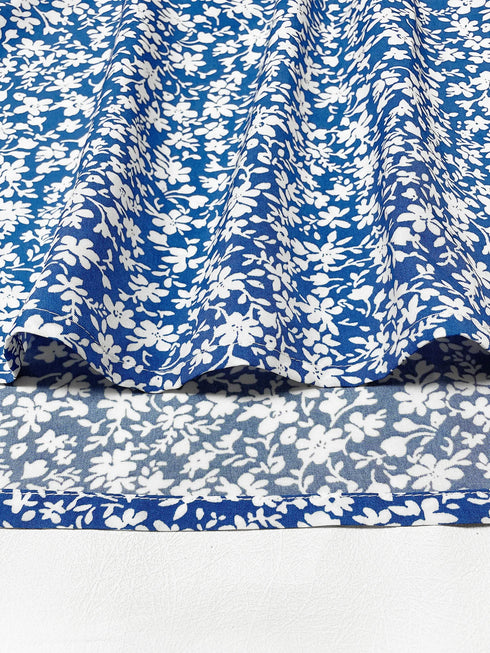 Women's Boho Ditsy Floral Print Ruched Split Thigh Midi Dress with Puff Sleeves and Square Neck for Summer and Vacation