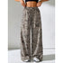 Plus Size Leopard Print Wide Leg Trousers