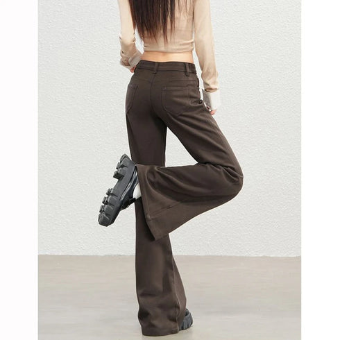 Women's High Waist Wide Leg Denim Trousers