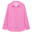 HXAO 2025 Shirts Blouses New Long Striped Shirt Women Long Sleeve Casual Shirts Large Tops Summer Plain Button Up Shirts 088