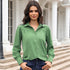 Elegant Long Sleeve Turn Down Collar Blouse
