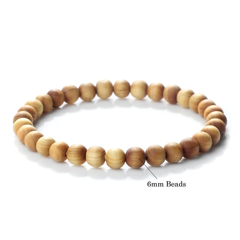 High Quality Cliff Cypress Wooden Beads Bracelets for Meditation and Yoga 10mm Handmade Stretch Jewelry