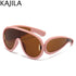 Oversized Wave Mask One-Piece Sunglasses for Women