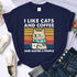 Cute Cat & Coffee Graphic Tee for Women
