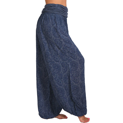 Plus Size Printed Wide Leg Harem Pants