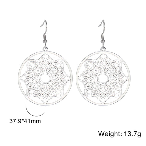 Skyrim Metatron Cube Dangle Earring Spiritual Jewelry for Women