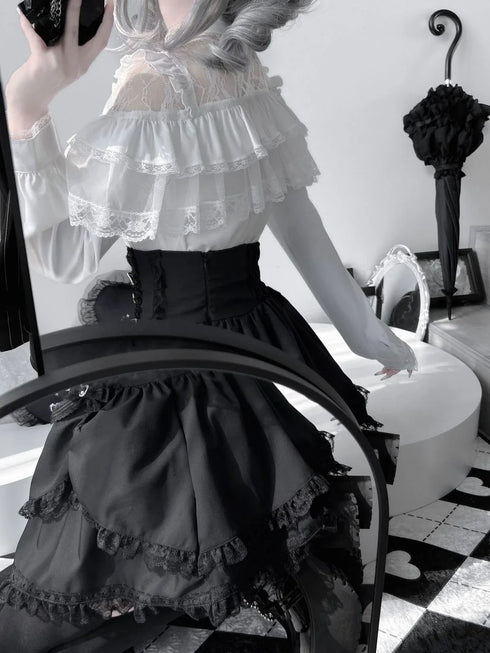 Summer Lolita Blouse with Lace Detail