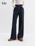 FSLE High Waist Wide Leg Jeans for Women