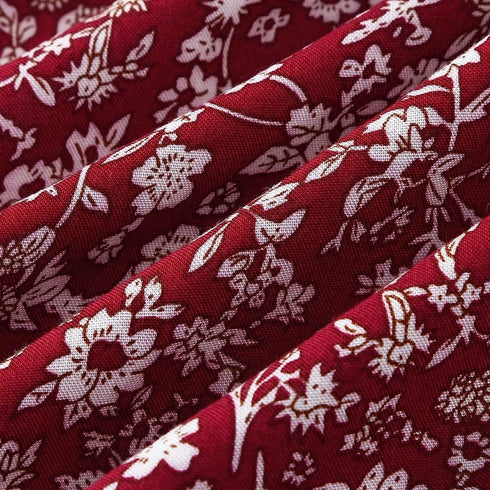 Boho Floral Print Off Shoulder A-Line Dress