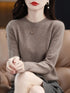 Women's 100% Merino Wool O-Neck Pullover Sweater