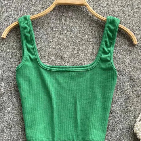 Tank Top Women Sexy Backless Y2K Slim Fit Crop Blouse