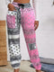 Plus Size Geometric Print Ankle-Length Pants