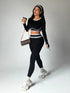 Women's Striped Long Sleeve Yoga Set