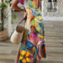 Chic Printed Maxi Dress with Round Neck