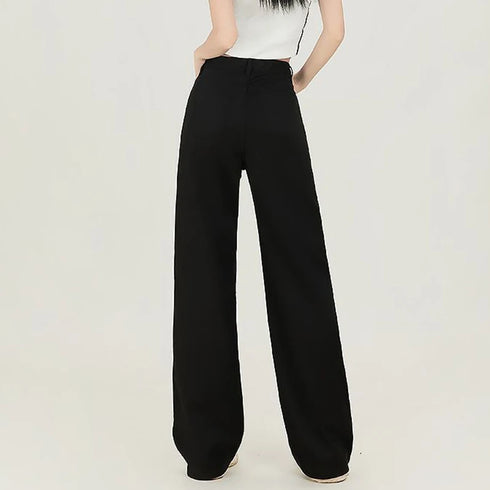 High Waist Loose Fit Denim Trousers for Women