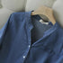 Blue Denim Lyocell Casual V-Neck Blouse