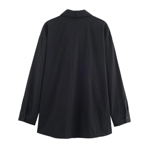 Oversized Black Poplin Shirt for Women
