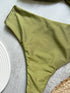 Push Up Bandeau Bikini Set in Olive Green