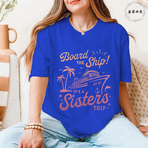 Cruise Ship Graphic T-Shirt for Women