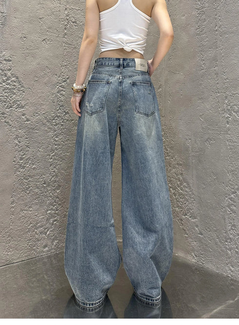 Chic Wide Leg Denim Jeans for Women
