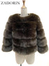 Elegant Faux Fur Coat in Black and White for Women