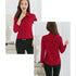 GAOKE OL Work Wear White Blue Blouse Long Sleeve Turn-down Collar Formal Elegant Female Shirt Ladies Tops School