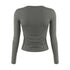 Womens Long Sleeve Bodycon Crop Top - Solid Colours