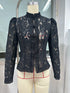 White Lace Hollow Out Blouse for Women