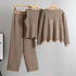 Elegant 3-Piece Knitted Set with Long Sleeve Sweater Coat