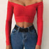 Women’s Off Shoulder Long Sleeve T-Shirt