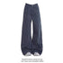 ZHIZOU Women's Blue Striped Baggy Wide Leg Jeans