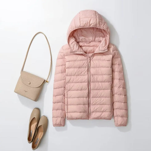 Women’s Lightweight Hooded Puffer Jacket in 15 Colours