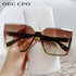 OEC CPO Oversized Rimless Sunglasses UV400 Gradient