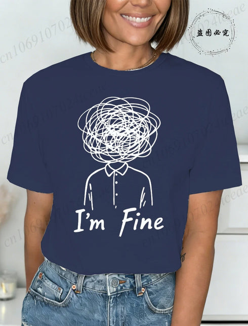 Harajuku I'm Fine Graphic T-Shirt for Women