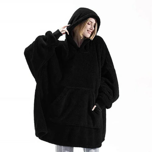Oversized Hooded Fleece Hoodie Blanket for Women