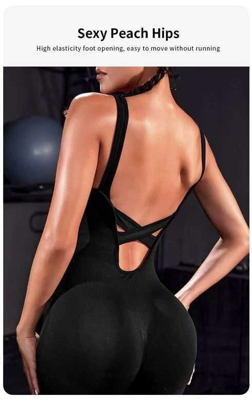 Solid Sleeveless Backless Bodycon Jumpsuit for Women
