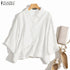 ZANZEA Elegant 3/4 Sleeve Lapel Neck Blouse for Women