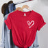 Oversized Brushstroke Heart Tee for Women