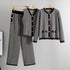 Elegant 3-Piece Knitted Set with Long Sleeve Sweater Coat