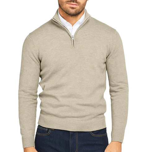 Lightweight Men's Quarter Zip Pullover Sweater
