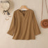 2025 ZANZEA Autumn Blouse Women V Neck Long Sleeve Tops Casual Solid Loose Shirt Female OL Work Blouses Retro Tunic Blusas Mujer