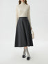 Wool High Waisted A-line Skirt for Women